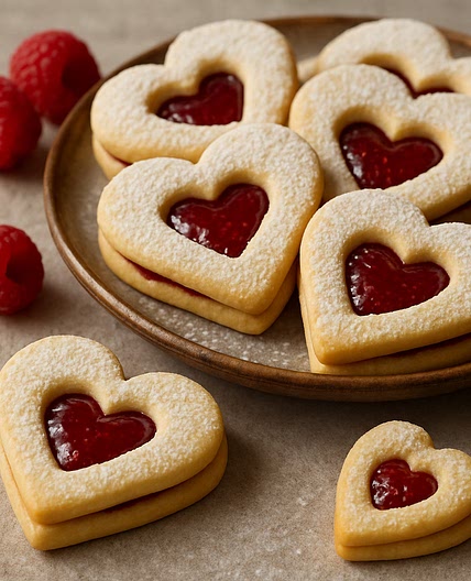 Vanille-Herzli mit Himbeerkern