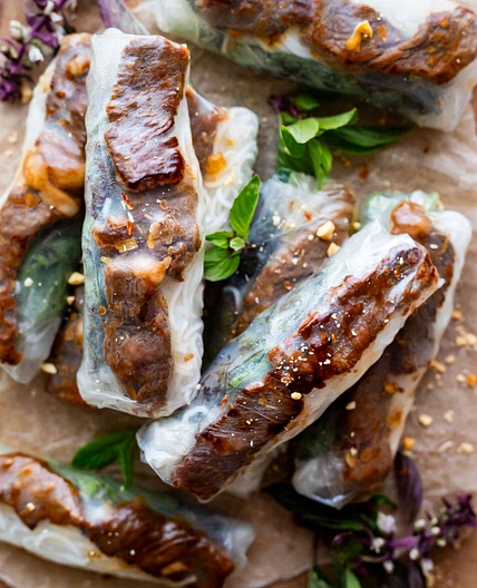 Lemongrass Beef Spring Rolls