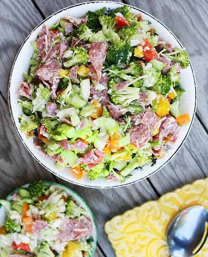Broccoli Salami Sweet Onion Salad
