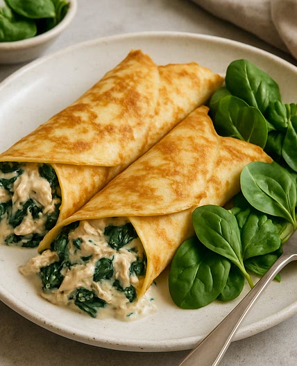Chicken and Spinach Crepes