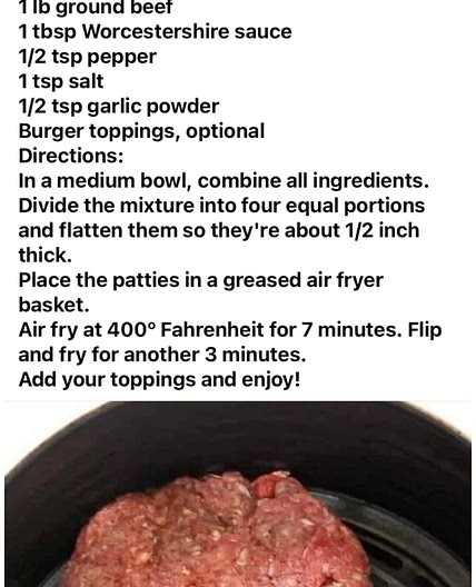 Air fryer burgers 