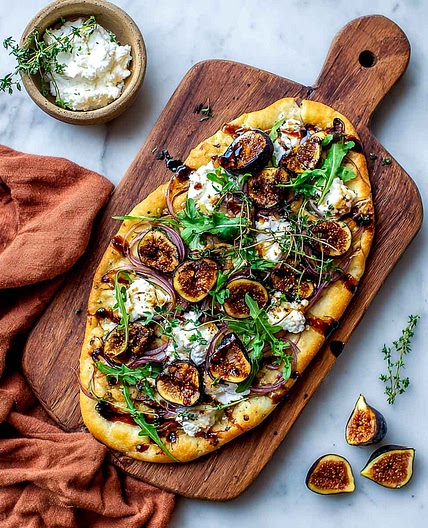 Roasted Fig and Cottage Cheese Flatbread