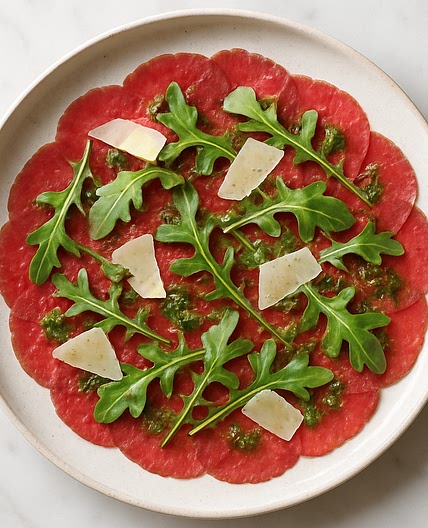 Rinds Carpaccio mit Dill-Vinaigrette