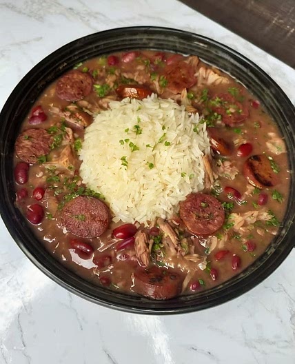Louisiana Red Beans and Rice with Smoked Sausage