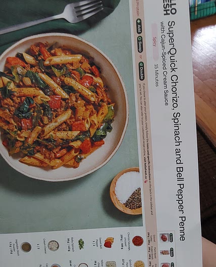 Quick spinach pepper penne