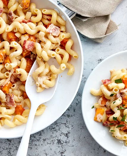 Creamy Bacon and Butternut Squash Pasta