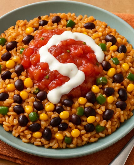 Southwest Rice with Salsa & Crema