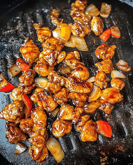 Blackstone Bourbon Chicken On The Griddle - Always Home Cooked