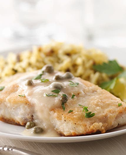 Cobia with Lemon Caper Sauce