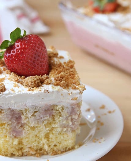 Strawberry Cheesecake Poke Cake