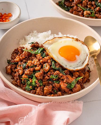 Pad Kra Pao (Ground Chicken & Thai Basil Stir-fry)