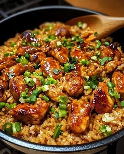 One-Pot Sweet Spicy Sticky Teriyaki Chicken Rice