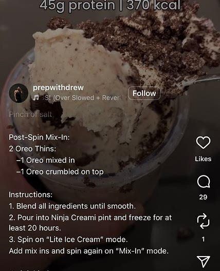 Oreo Cheesecake Protein Ice Cream 