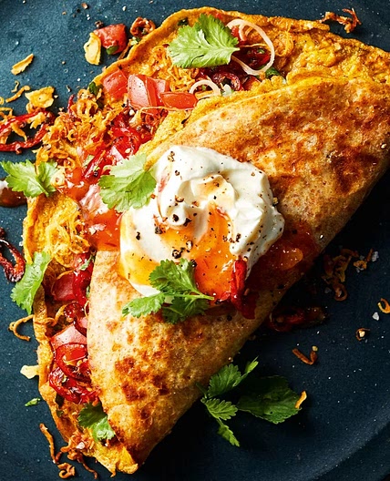 Parsnip & carrot masala omelette