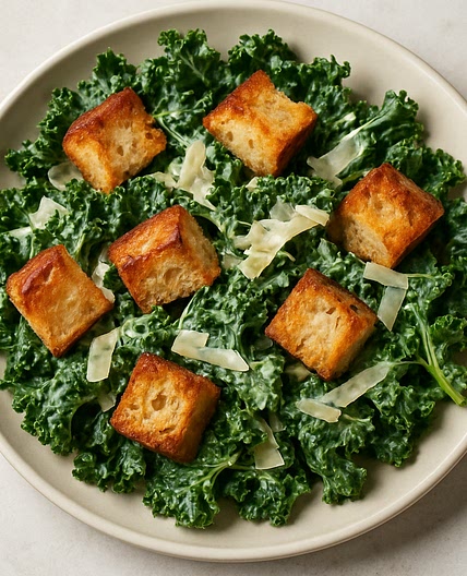 Kale Caesar with House Dressing and Sourdough Croutons