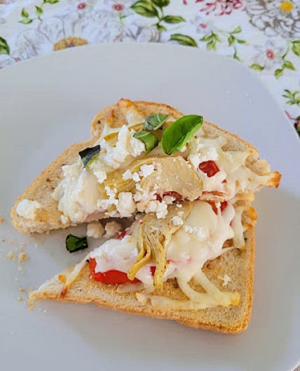 Summer Tomato Cheese Toasts
