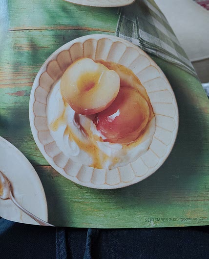 Camomile poached peaches