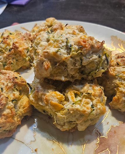 Zucchini cheddar and herb biscuits