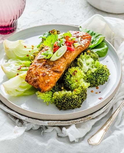 Teriyaki Salmon with Asian Greens