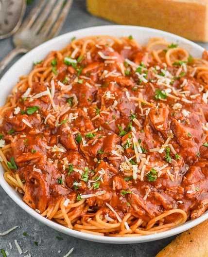 Spaghetti Sauce with Nduja and Chicken Meat