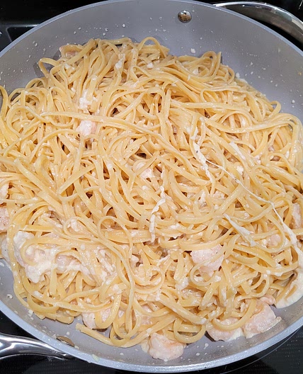 Creamy Shrimp Linguine Explosion