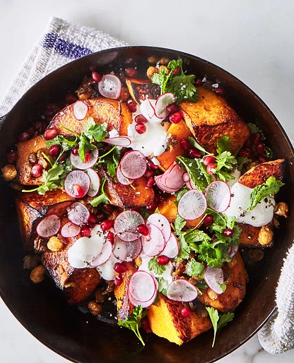 Roasted Butternut Squash with Spiced Chickpeas