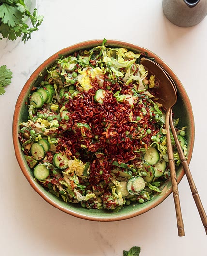 Crispy Rice Gochujang Kimchi Salad