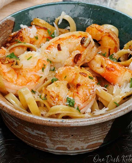 Shrimp Fettuccine For One