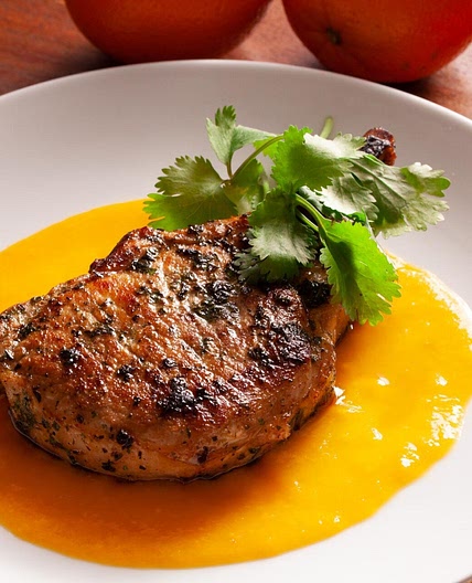 Pork Chops with Mango Habanero Sauce