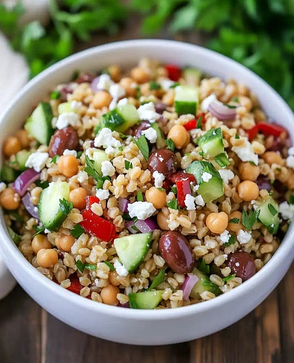 Healthy Farro Salad with Feta