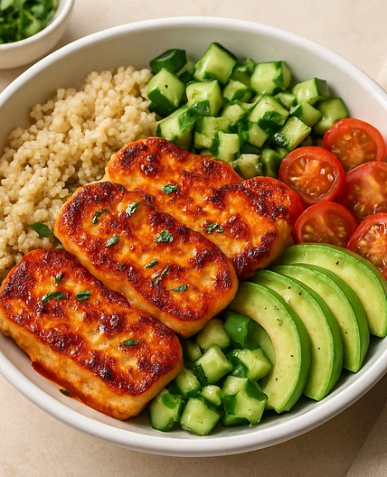 Harissa Honey Halloumi Bowl