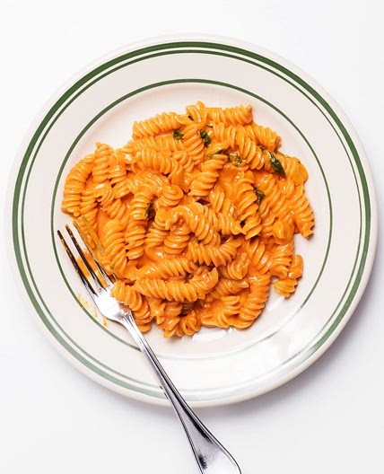 Fusilli alla Vodka with Basil and Parmesan