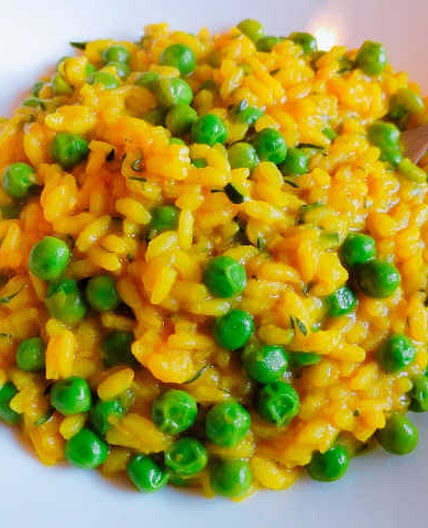 Riso integrale 100g con zucchine, Piselli e curcuma