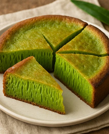 Bánh bò nướng lá dứa (Baked Pandan Banh Bo Cake)