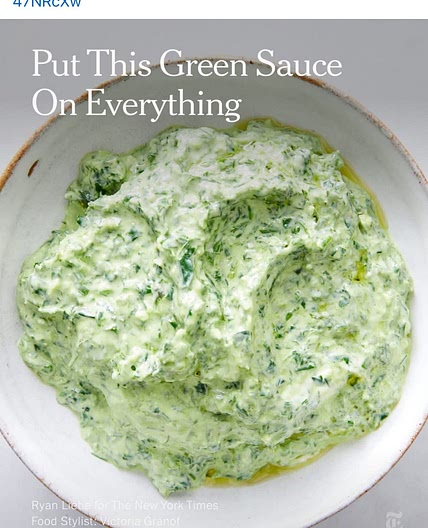 NY Times Green Cilantro Sauce