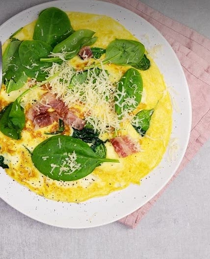 Bacon and spinach omelet