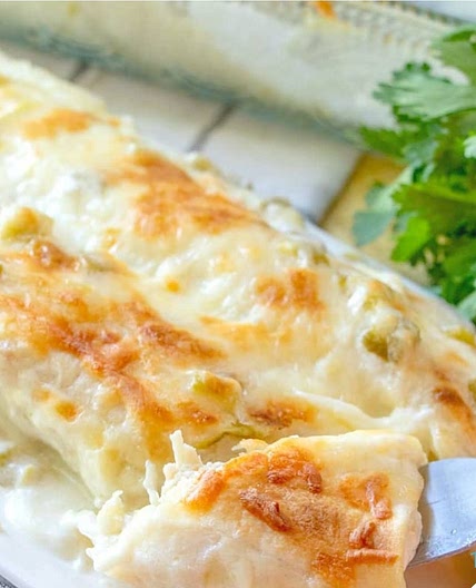 White chicken enchiladas
