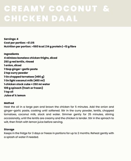 Chicken lentil dhal