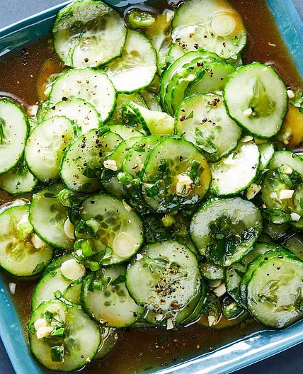 Cucumber Salad With Soy, Ginger and Garlic