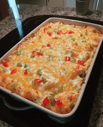 Cheesy Chicken & Pepper Casserole
