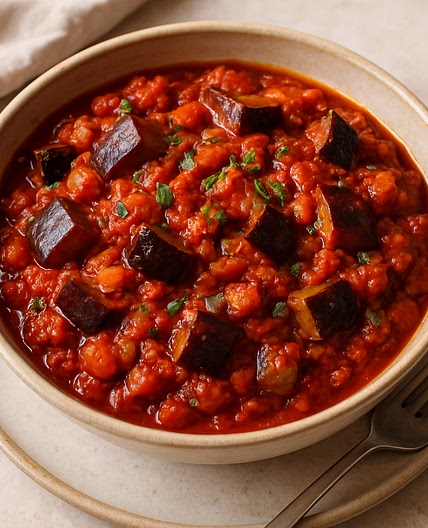 Harissa aubergine ragu - Good Food