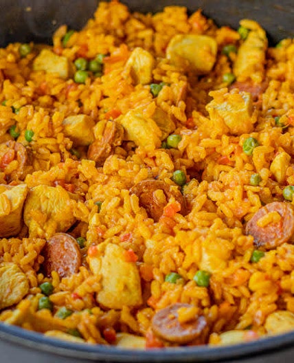 Chicken and chorizo paella