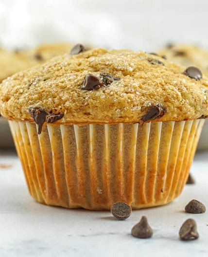 Healthier Bakery Style Chocolate Chip Muffins