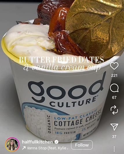 Butter Fried Dates with Vanilla Cottage Cheese Cup