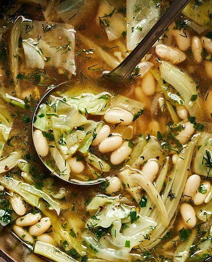 Baked Cabbage and White Beans