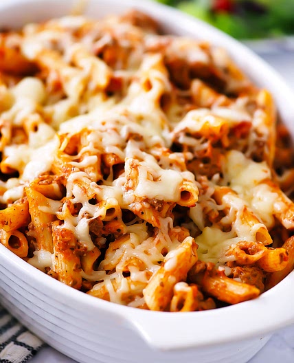 Baked Penne with Ricotta and Mozzarella