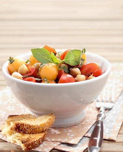 Kichererbsen-Melonen-Salat