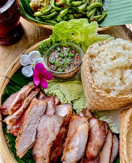 Koh Moo Yang (Thai Grilled Pork Neck with Nam Jim Jaew)