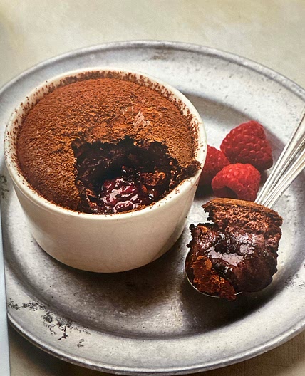 Flourless Chocolate and Raspberry Pots