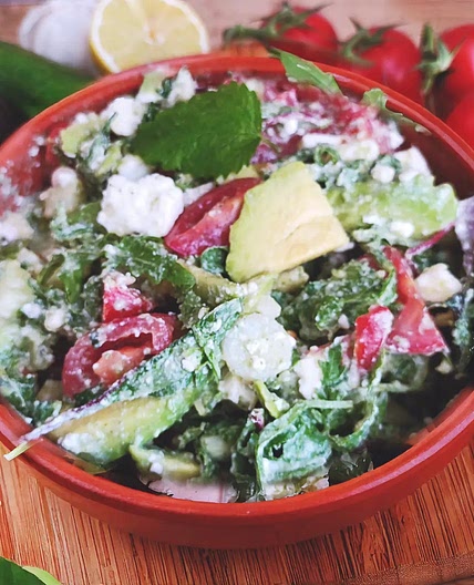 Easy Mediterranean Avocado Feta Salad
